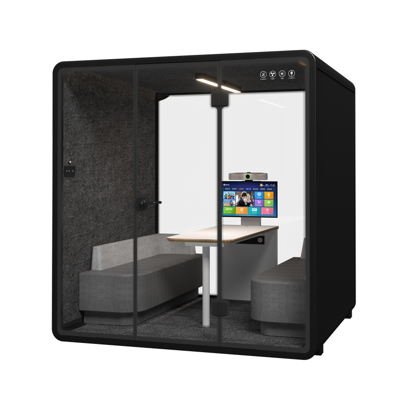 Silent Ex Large Meeting Office Pod Black (4 Person) - Last One