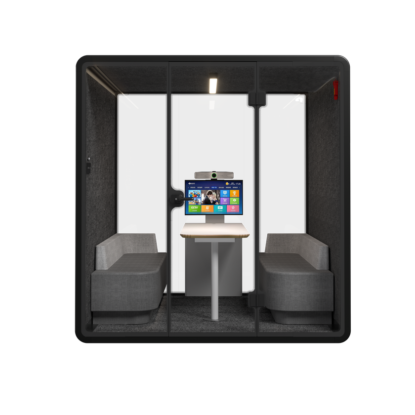 Silent Ex Large Meeting Office Pod Black (4 Person) - Last One